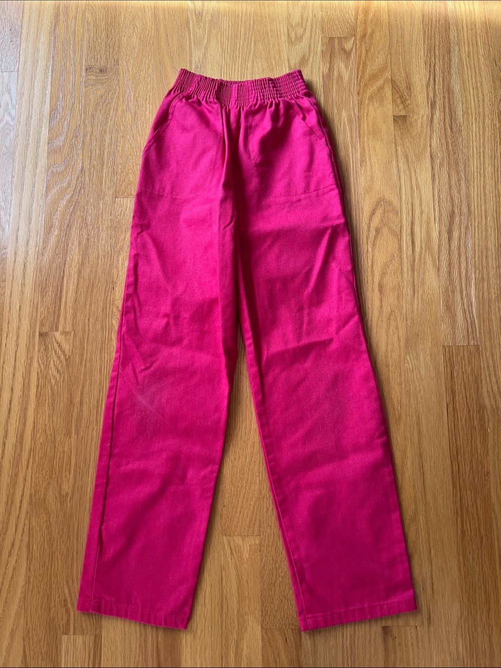 Vintage Kids Elastic-Waist Straight Leg Pants - Fuchsia Pink girls size 10